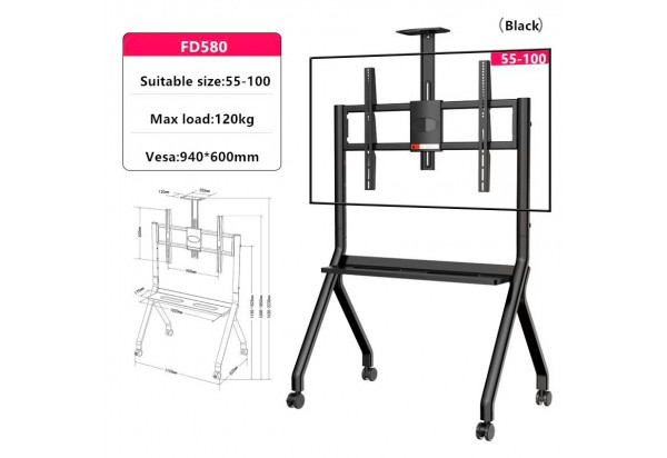 GIÁ ĐỠ TIVI DI ĐỘNG FD580 TỪ 55 - 100 INCH
